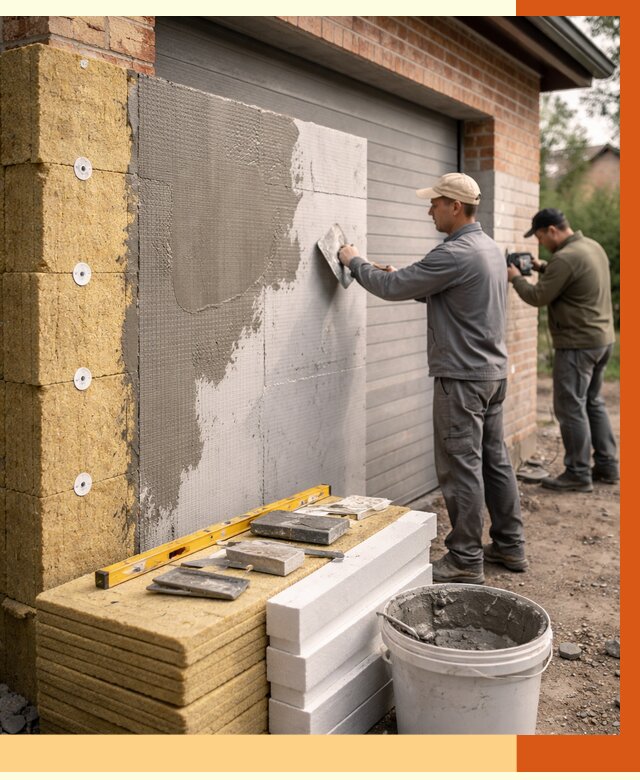 Утепление гаража снаружи в Киселевске от 4318 руб. за м2 — наружное утепление под ключ | ТепломастерКис