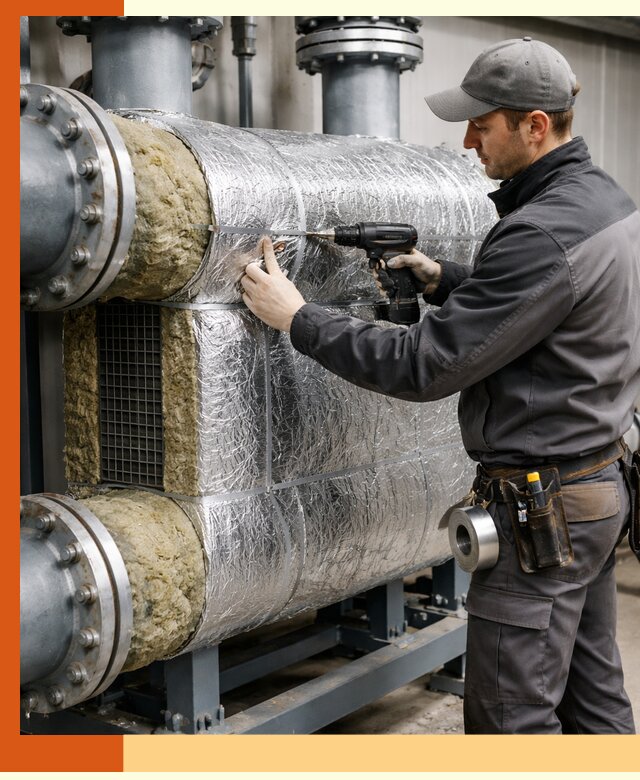 Утепление теплообменника в Киселевске — профессиональная теплоизоляция оборудования